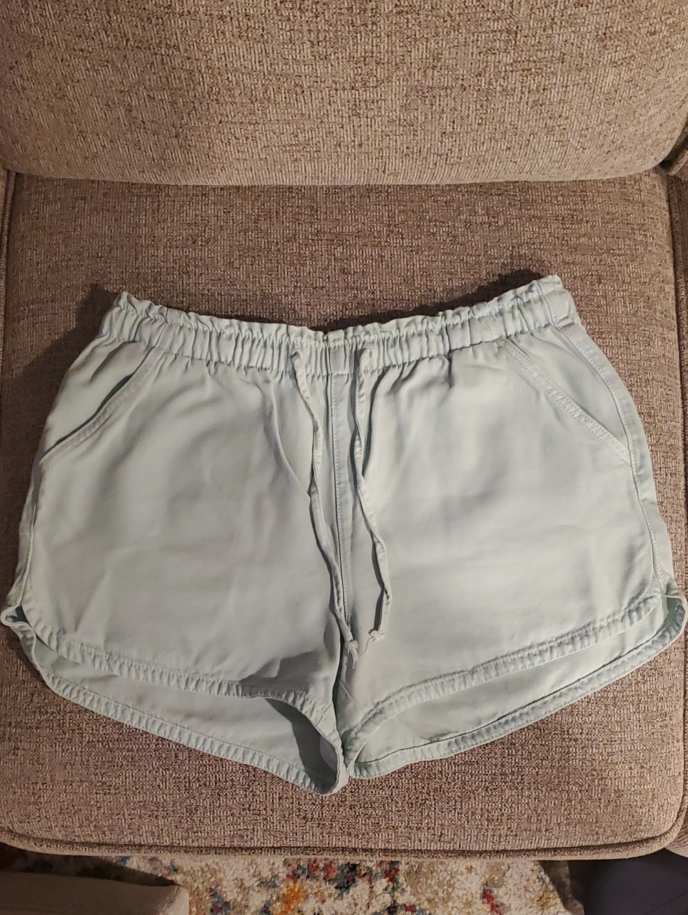 American Eagle Light Blue Elastic Waist Soft Cotton Shorts